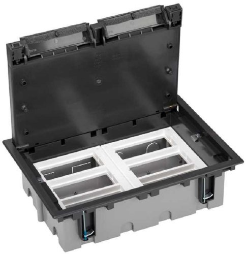 Лючок регулируемый в фальшпол Simon Connect Cima SF610 4х2 мод. 225x310x92мм IP44 графит фото Лючок регулируемый в фальшпол Simon Connect Cima SF610 4х2 мод. 225x310x92мм IP44 графит картинка